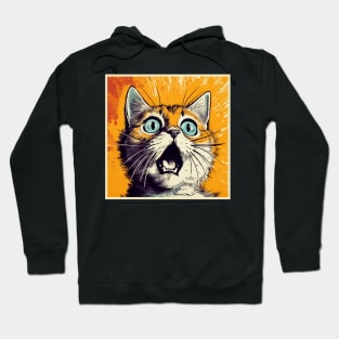 Shocked Cat Cartoon Vintage Cartoon Cat Crazy Hoodie